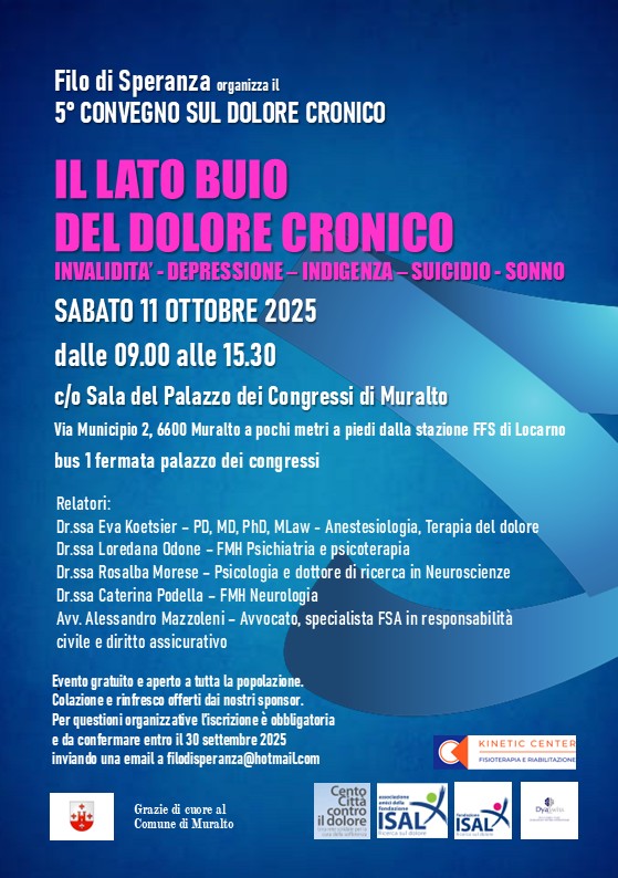 Scopri di più sull'articolo Convegno “Il lato buio del dolore cronico” – Muralto, 11 ottobre 2025